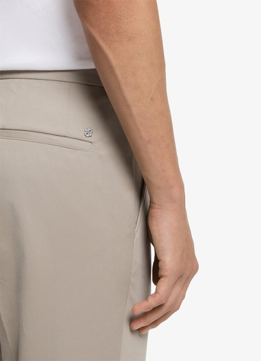 BOSS Slim-fit broek van wasbaar stretchkatoen - detail 4 beige
