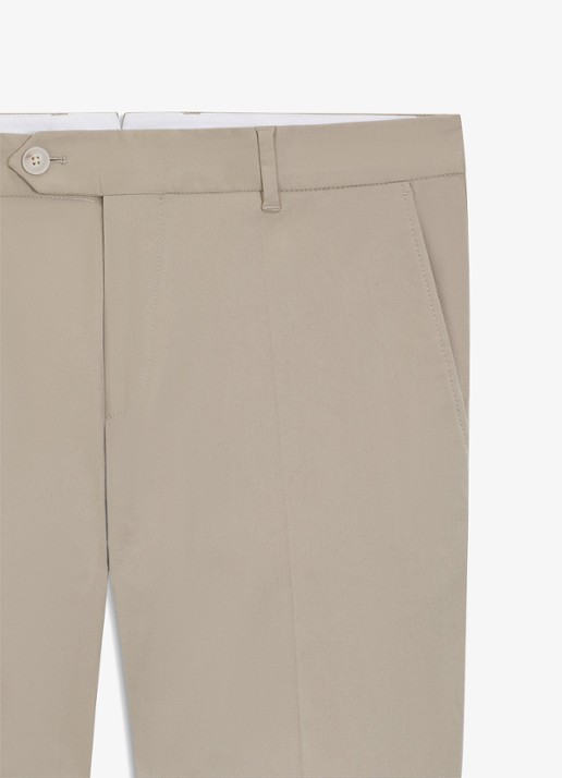 BOSS Slim-fit broek van wasbaar stretchkatoen - detail 6 beige