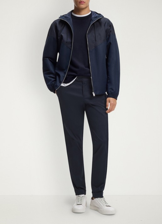BOSS Slim-fit broek van wasbaar stretchkatoen - voorkant 6 donkerblauw