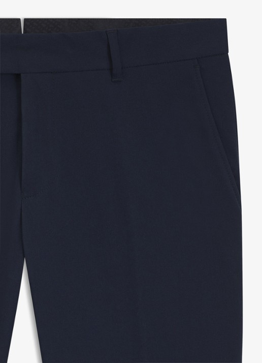 BOSS Slim-fit broek van wasbaar stretchkatoen - detail 5 donkerblauw