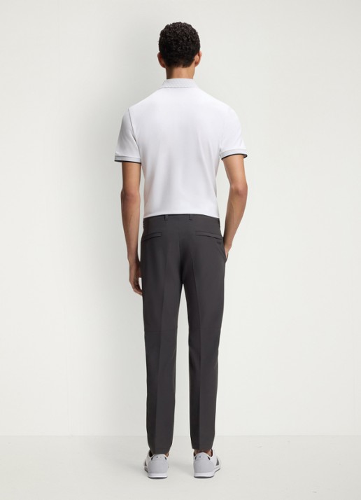 BOSS Slim-fit broek van waterafstotend stretchmateriaal - achterkant 6 dark grey-027 / grijs
