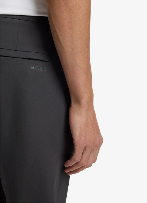 BOSS Slim-fit broek van waterafstotend stretchmateriaal - detail 3 dark grey-027 / grijs