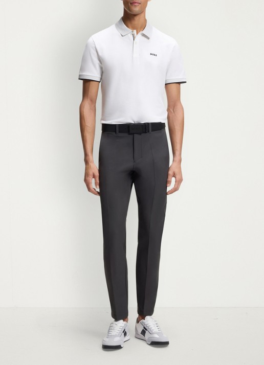 BOSS Slim-fit broek van waterafstotend stretchmateriaal - voorkant 5 dark grey-027 / grijs