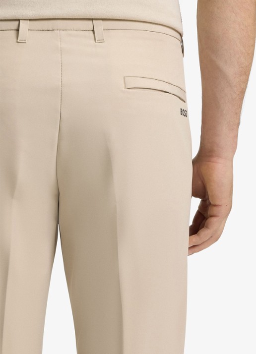 BOSS Slim-fit broek van waterafstotend stretchmateriaal - detail 5 beige