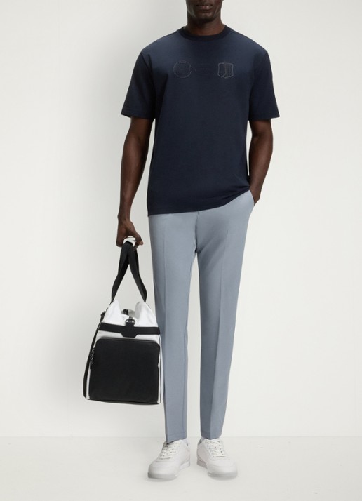 BOSS Slim-fit broek van waterafstotend stretchmateriaal - voorkant 6 dark grey-026 / grijs
