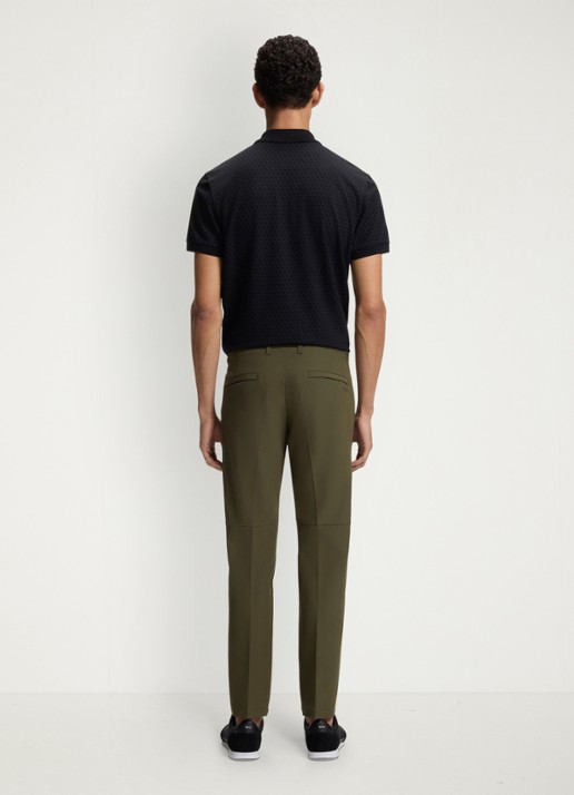 BOSS Slim-fit broek van waterafstotend stretchmateriaal - achterkant 3 open green-347 / groen