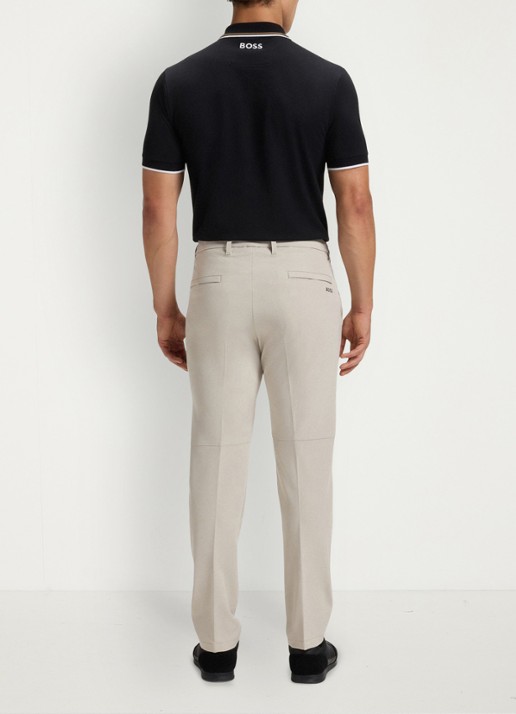 BOSS Slim-fit broek van waterafstotend stretchmateriaal - achterkant 5 light beige-271 / beige