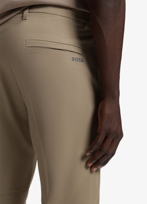 BOSS Slim-fit broek van waterafstotend stretchmateriaal - detail 5 light /pastel green-334 / groen