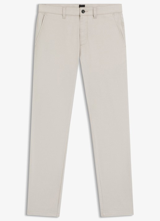BOSS Slim fit chino met steekzakken - voorkant beige