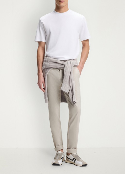 BOSS Slim fit chino met steekzakken - voorkant 2 beige