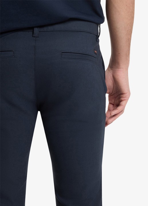 BOSS Slim fit chino met steekzakken - detail 5 donkerblauw