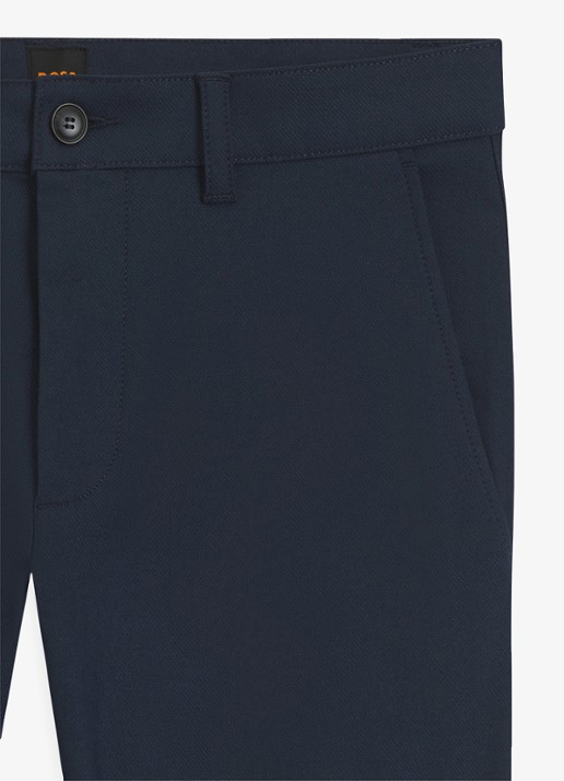 BOSS Slim fit chino met steekzakken - detail 6 donkerblauw