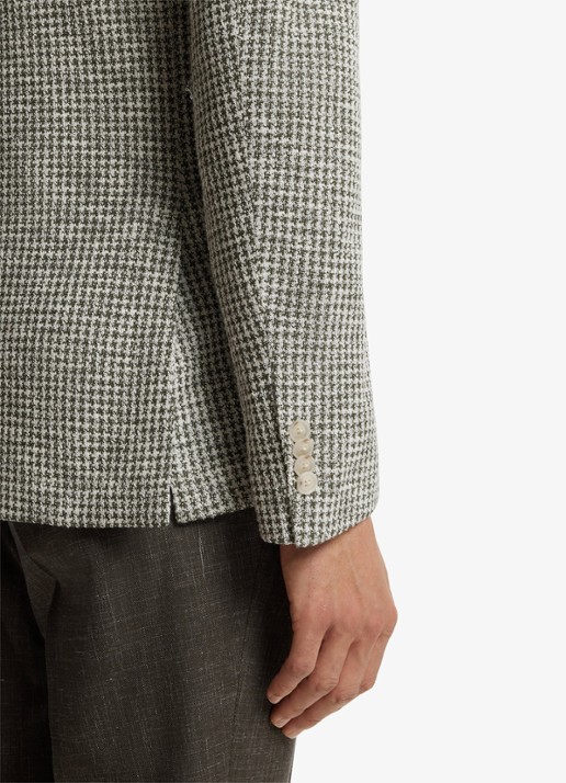 BOSS Slim fit colbert in katoenblend - detail 4 lichtgroen