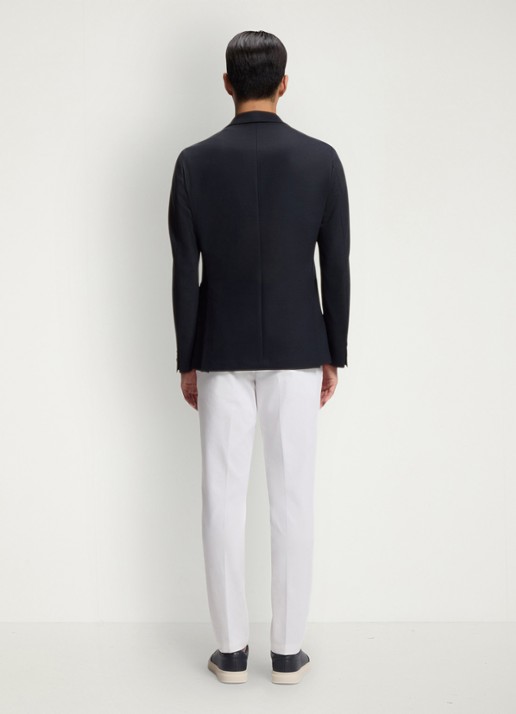 BOSS Slim fit colbert in wolblend - achterkant 6 donkerblauw