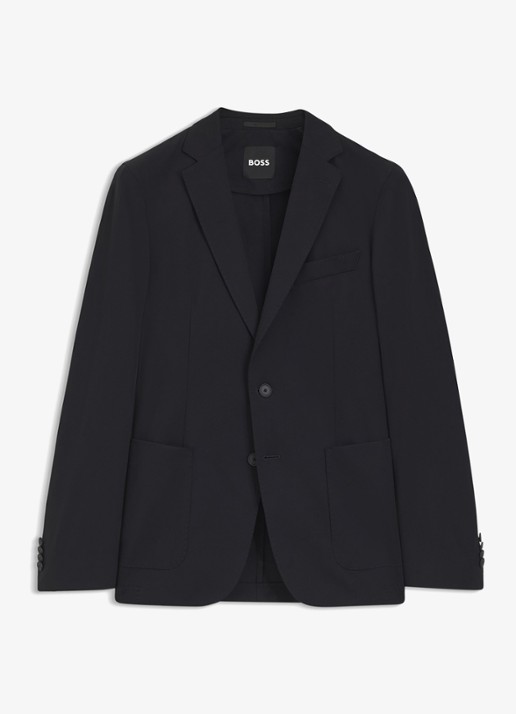 BOSS Slim fit colbert met borstzak - voorkant zwart
