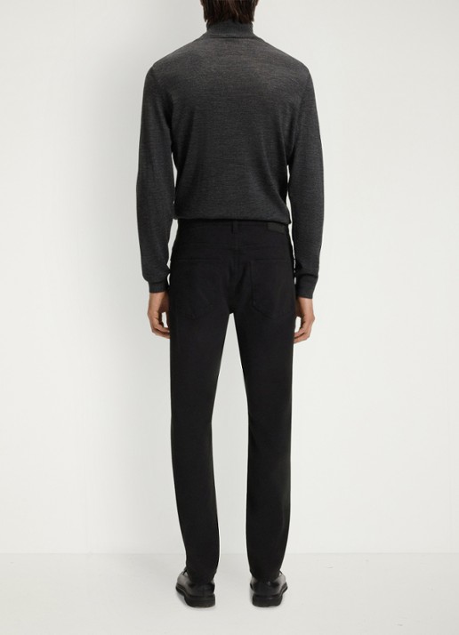 BOSS Slim-fit Delaware-broek van katoenen gabardine met stretch - achterkant 4 zwart