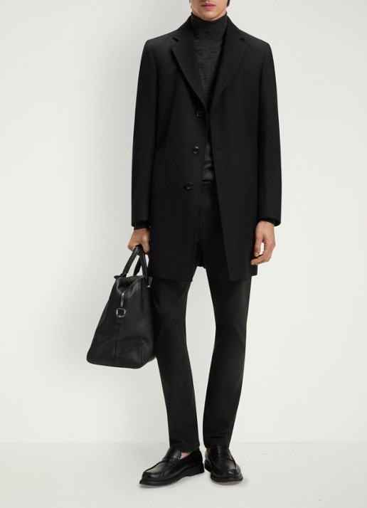 BOSS Slim-fit Delaware-broek van katoenen gabardine met stretch - voorkant 6 zwart