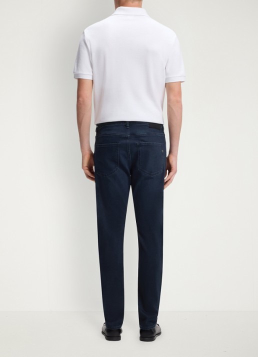 BOSS Slim fit jeans in katoenblend - detail 4 dark blue-403 / blauw