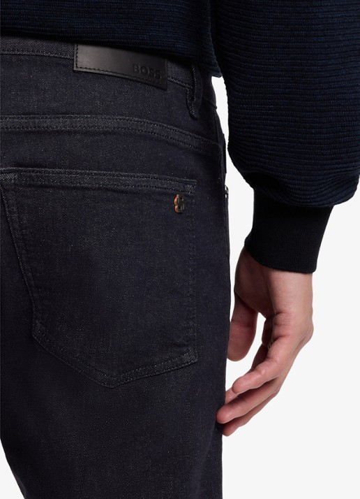 BOSS Slim fit jeans met steekzakken - achterkant donkergrijs