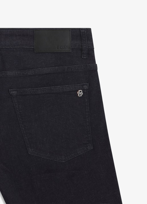 BOSS Slim fit jeans met steekzakken - detail 6 donkergrijs