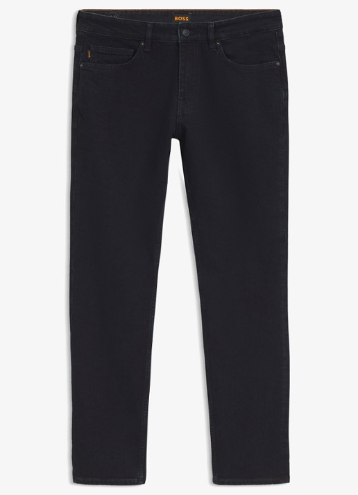 BOSS Slim fit jeans met steekzakken - voorkant 2 donkerblauw