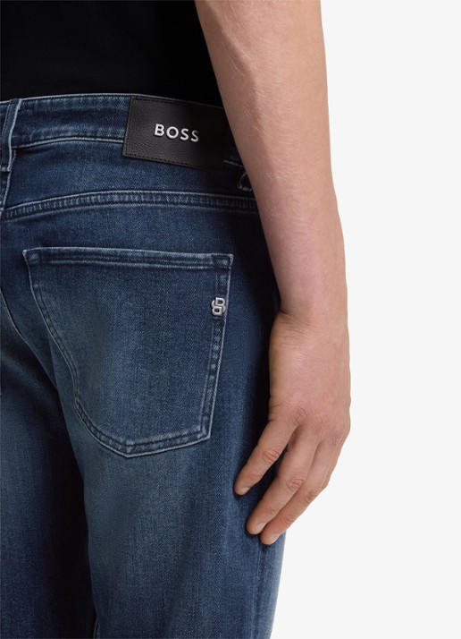 BOSS Slim fit jeans met steekzakken - detail 3 bright blue-435 / blauw