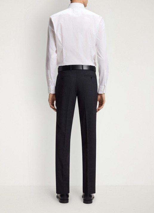 BOSS Slim-fit overhemd in gemakkelijk te strijken katoenen popeline met stretch - achterkant white-100 / wit