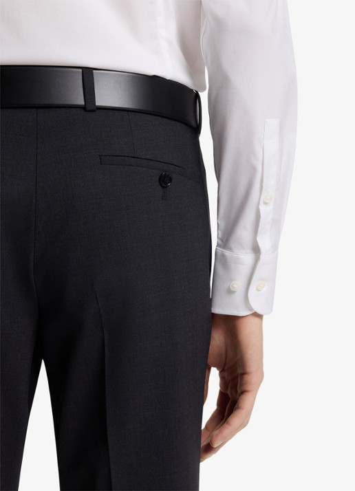 BOSS Slim-fit overhemd in gemakkelijk te strijken katoenen popeline met stretch - detail 4 white-100 / wit