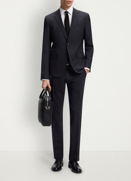 BOSS Slim-fit overhemd in gemakkelijk te strijken katoenen popeline met stretch - voorkant 6 white-100 / wit