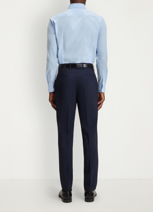 BOSS Slim-fit overhemd in gemakkelijk te strijken katoenen popeline met stretch - achterkant 4 light/pastel blue-452 / blauw