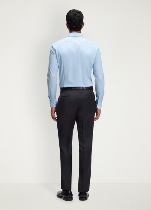 BOSS Slim-fit overhemd in gemakkelijk te strijken katoenen popeline met stretch - achterkant light/pastel blue-452 / blauw