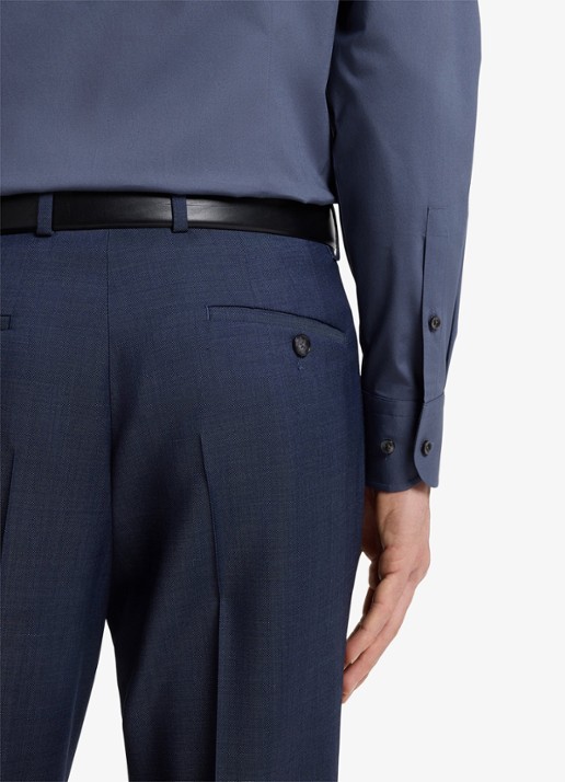 BOSS Slim-fit overhemd in gemakkelijk te strijken katoenen popeline met stretch - detail 4 open blue-466 / blauw