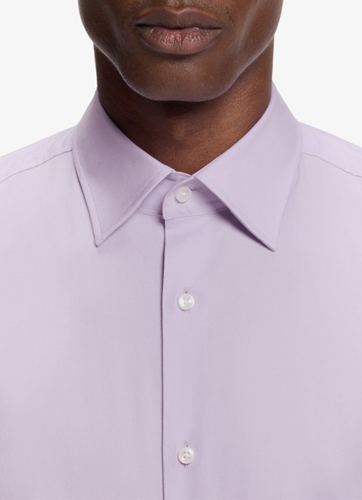 BOSS Slim-fit overhemd in gemakkelijk te strijken katoenen popeline met stretch - detail 2 light/pastel purple-533 / paars