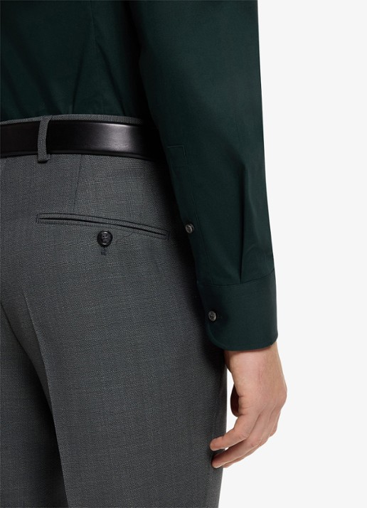 BOSS Slim-fit overhemd in gemakkelijk te strijken katoenen popeline met stretch - detail 2 open green-350 / groen
