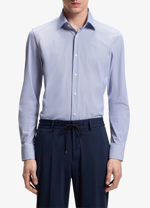 BOSS Slim fit overhemd met grafische print - detail 3 light/pastel blue-452 / lichtblauw