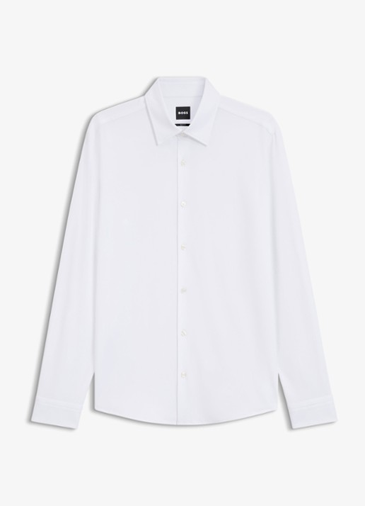BOSS Slim fit overhemd met kent kraag - voorkant 2 wit