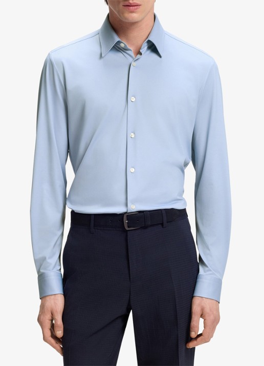 BOSS Slim fit overhemd met kent kraag - detail 4 lichtblauw