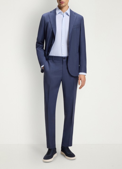 BOSS Slim fit overhemd met kent kraag - voorkant 2 lichtblauw