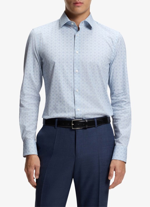 BOSS Slim-fit overhemd met print