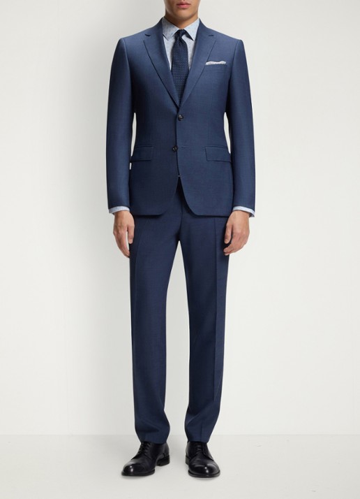 BOSS Slim-fit overhemd met print - detail 3 lichtblauw