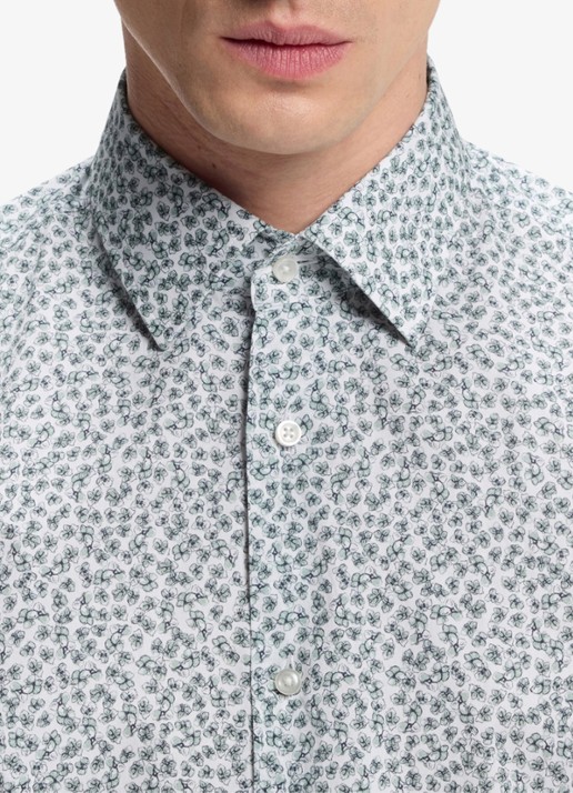 BOSS Slim fit overhemd met print - detail 5 groen
