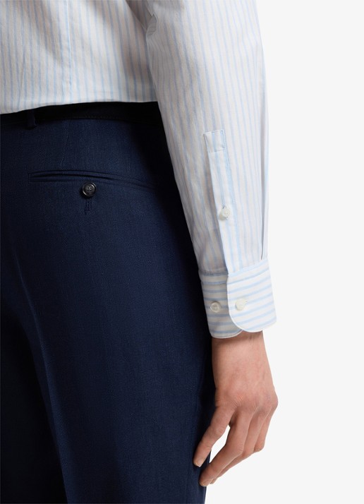 BOSS Slim fit overhemd met streepprint - detail 3 lichtblauw