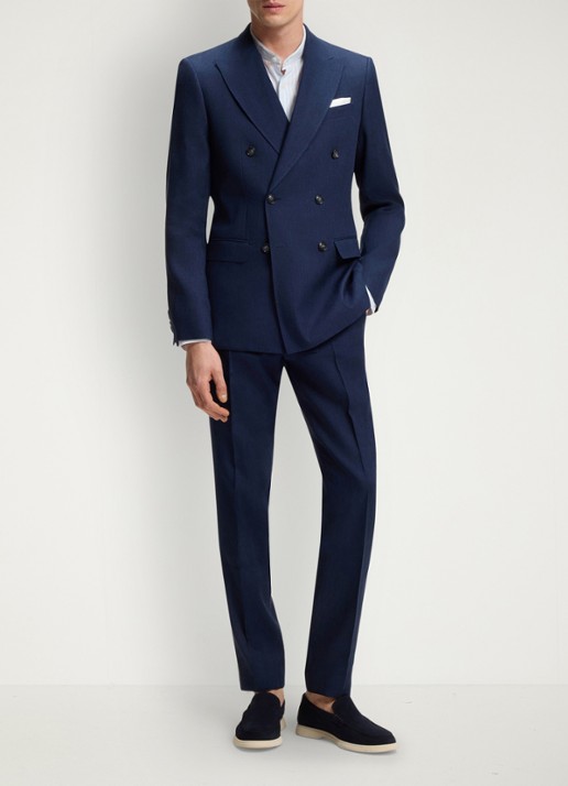 BOSS Slim fit overhemd met streepprint - voorkant 6 lichtblauw