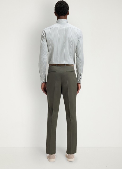 BOSS Slim fit overhemd met streepprint - achterkant 3 lichtgroen