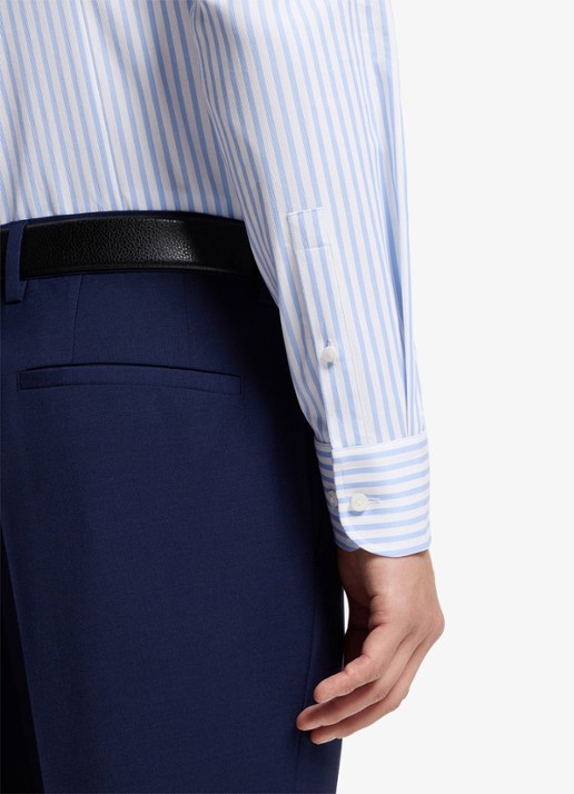 BOSS Slim fit overhemd met streepprint - detail 6 lichtblauw