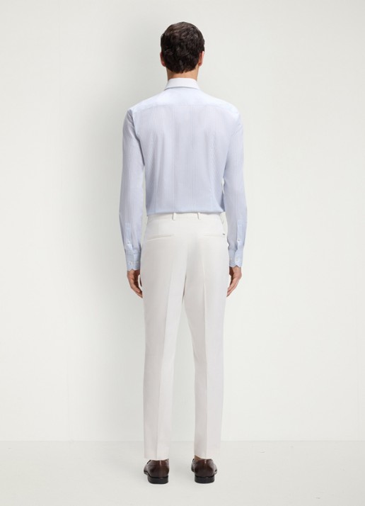 BOSS Slim fit overhemd met streepprint - achterkant 3 lichtblauw