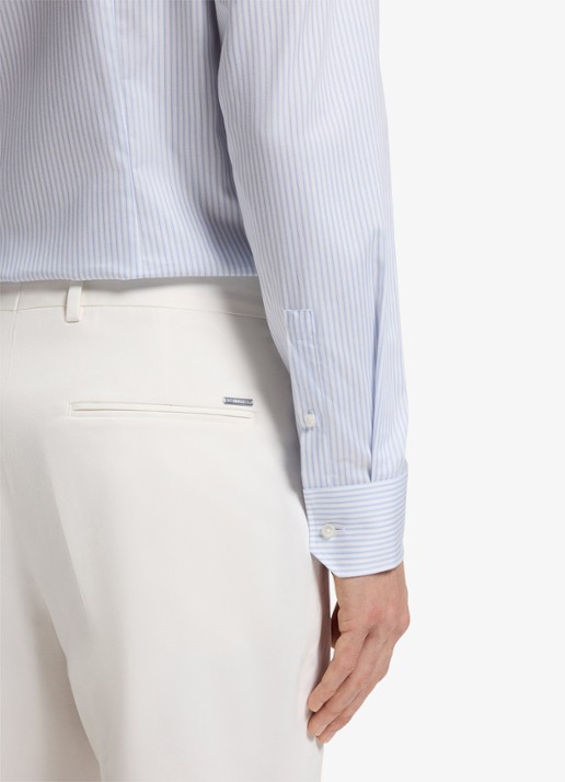 BOSS Slim fit overhemd met streepprint - detail 6 lichtblauw
