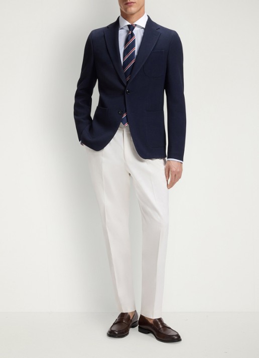 BOSS Slim fit overhemd met streepprint - voorkant 2 lichtblauw