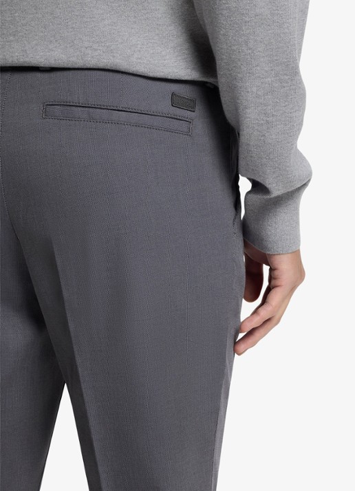 BOSS Slim fit pantalon met steekzakken  - detail 5 grijs