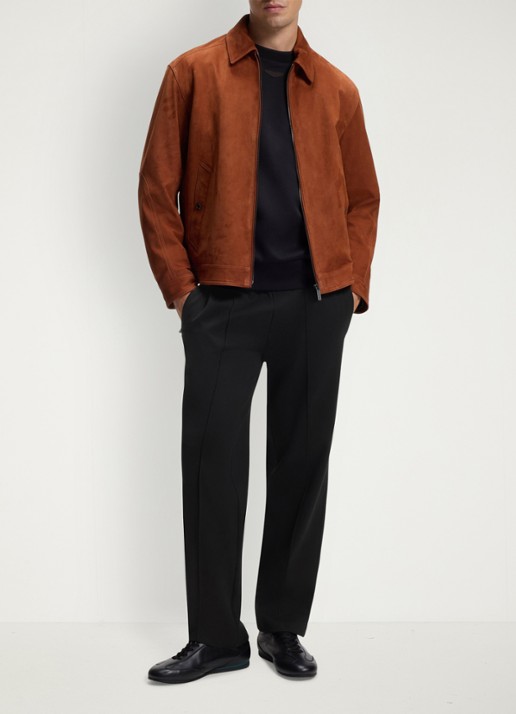 BOSS Slim fit pantalon met steekzakken  - voorkant 2 zwart
